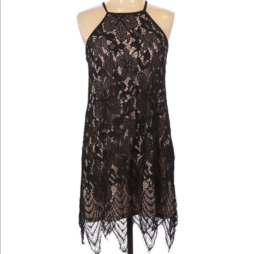 Love, Fire Black Halter Dress